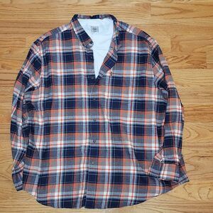 Chaps Navy Orange Plaid Long Sleeve Button Shirt w Stacy Adam White Shirt 3XLT